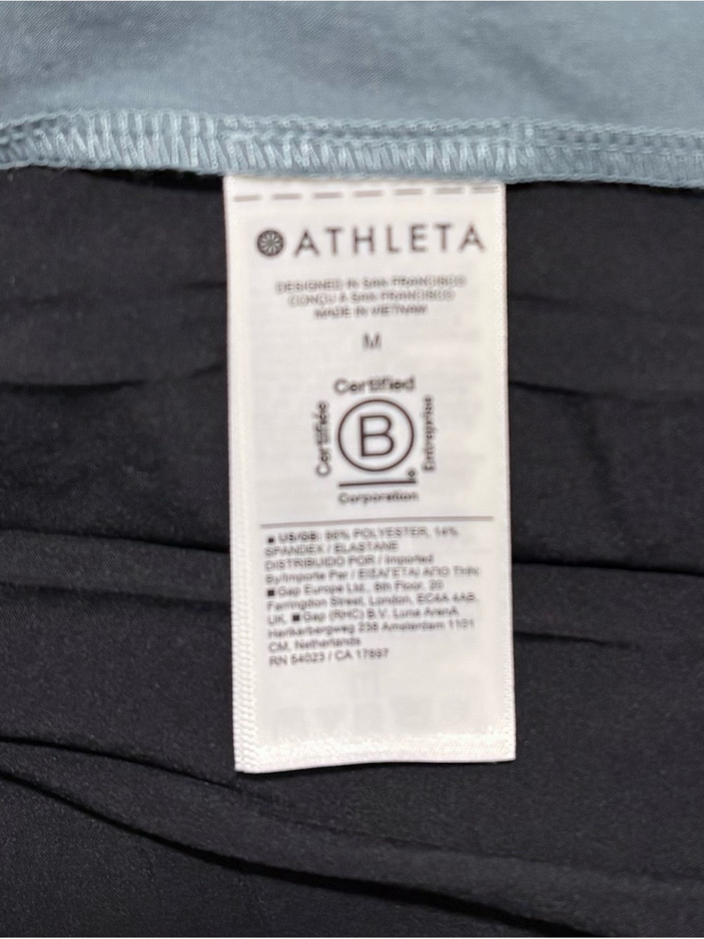 New $108 Athleta Swing Forward Tank Pleated NWT Teal & Black V Neck Sleeveless - Picture 9 of 9